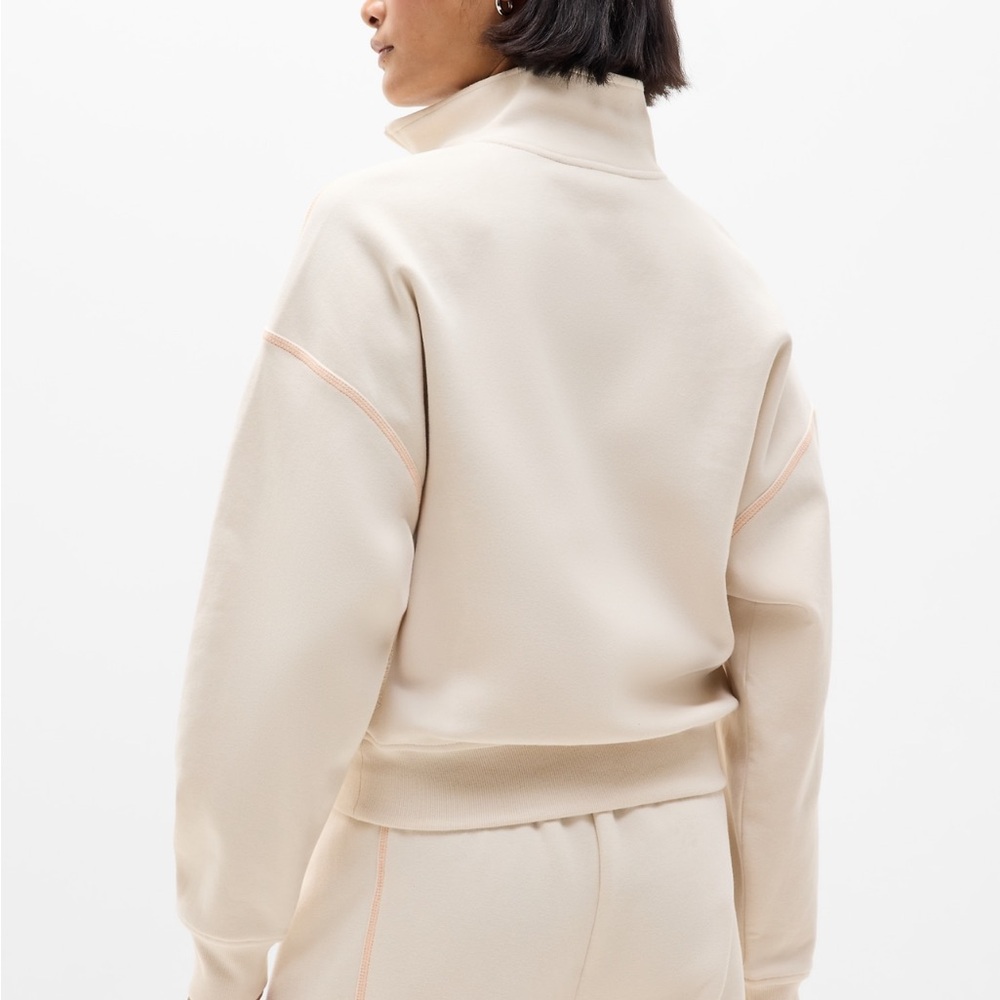 Athleta Forever Fleece 1/2 Zip High Hip Sweatshirt - Picture 3 of 10